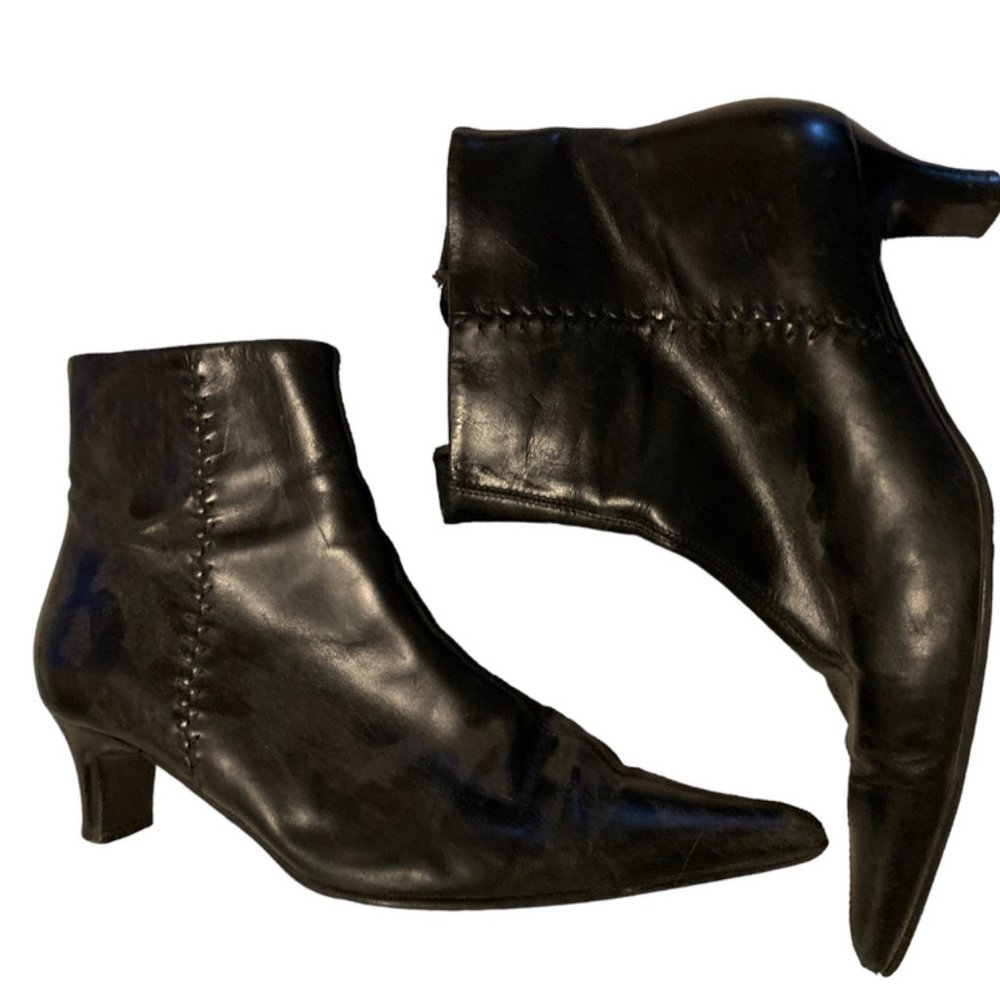 Ankle Boots, Made in Italy, black vegan, size 37,  A. Gianetti, 1.5" heel